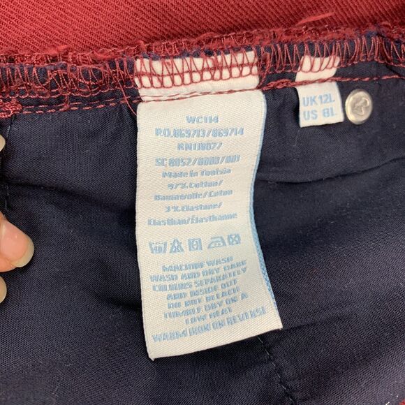 Boden Star Print Pants Womens 8 L Long Skinny Leg Mid Rise Stretch Cotton Blend - Picture 10 of 13